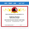 end of season cheerleading award certificate template school youth club cheerleader participation award